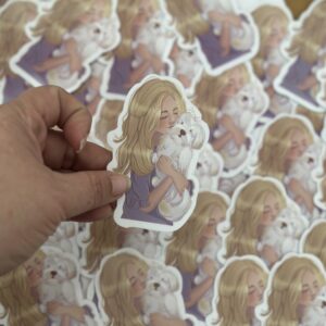 Abrazo Eterno - Sticker Ilustrado - Vinil Decorativo