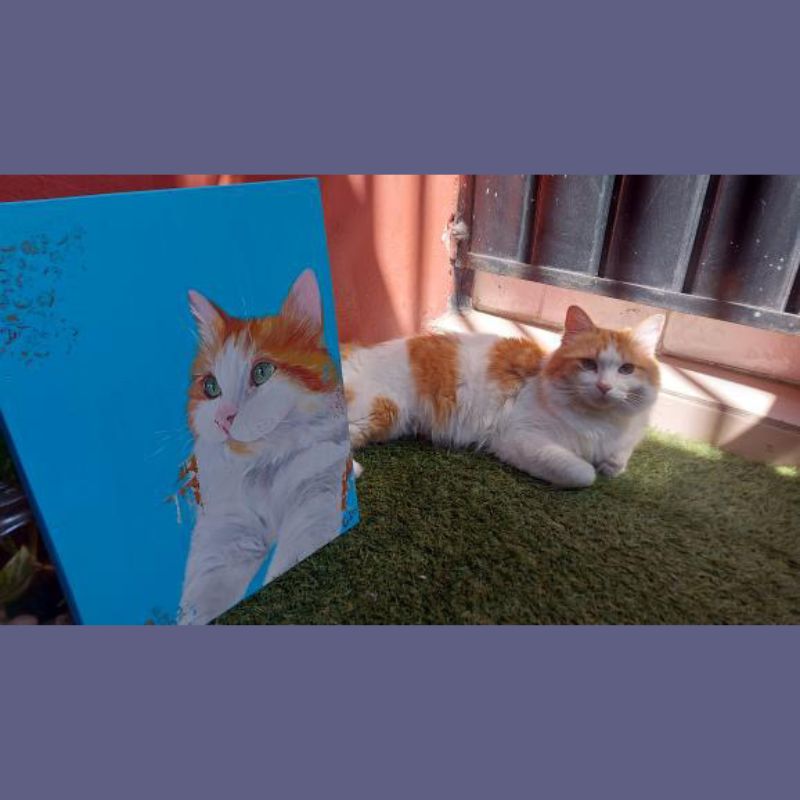 Retrato en acrilico sobre panel de madera 30x40 cm