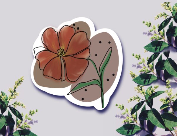 Flor Roja Sticker