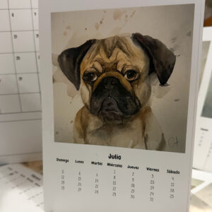 Calendario Escritorio 2026: Perritos y Gatitos en Acuarela