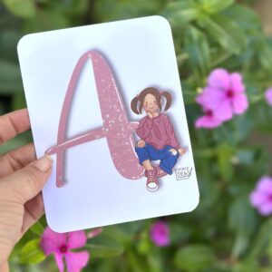 Letra infantil personalizada - Print de ilustración digital