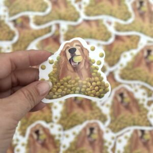 Golden Love - Sticker Ilustrado - Vinil Decorativo